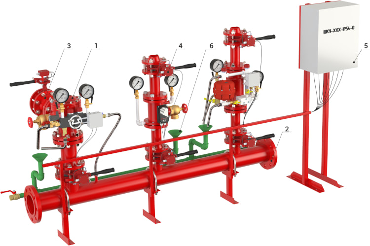 Узел управления спринклерный водозаполненный прямоточный 100
