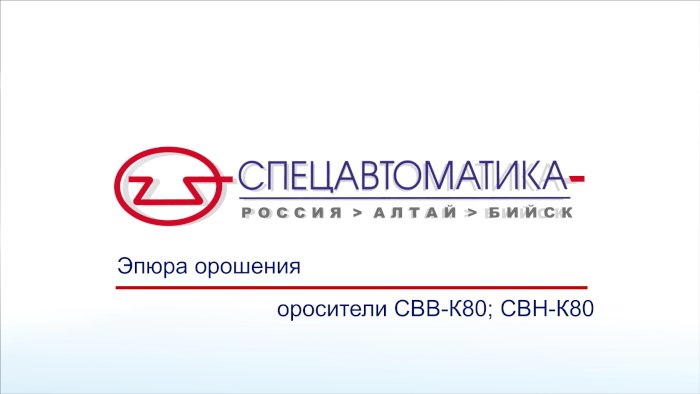 Эпюры орошения оросителей водяных общего назначения «СВВ-К80», «СВН-К80»